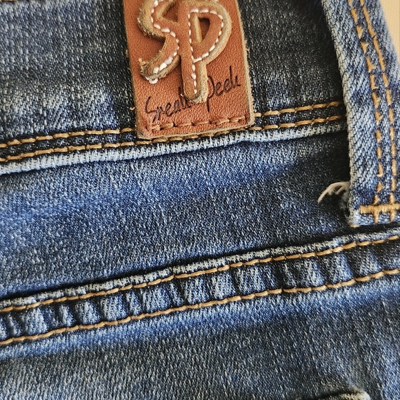 SNEAK PEEK womens JEANS distressed BLUE denim STRETCH mid-rise SIZE M - Picture 14 of 15